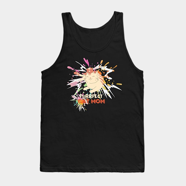 Purrfect Cat Mom With Color Tank Top by NICHE&NICHE